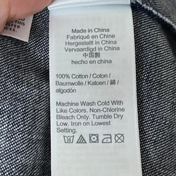 J. Crew Womens Puff-Sleeve Chambray Smocked Top S Blue Peplum Peasant Boho BE570 - Picture 6 of 7